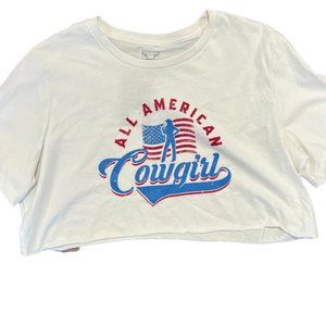 LAST ONE All American Cowgirl Crop Tee